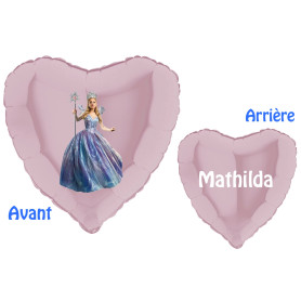 Ballon Princesse Glinda Wicked Coeur or avec Prénom Disney, Décorations ballons pour anniversaire.