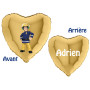 Ballon Sam le Pompier Coeur Or avec le Prénom, Décorations ballons pour anniversaire.