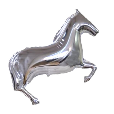 Ballon Cheval Argent Chromé, Décorations ballons pour anniversaire.