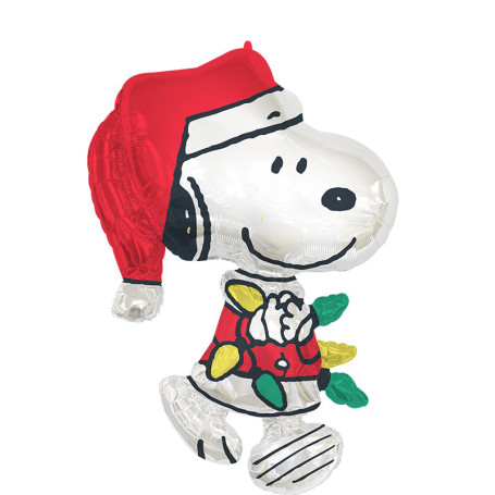 Ballon Snoopy Père Noël et Guirlande, Décorations ballons pour anniversaire ou de Noël.