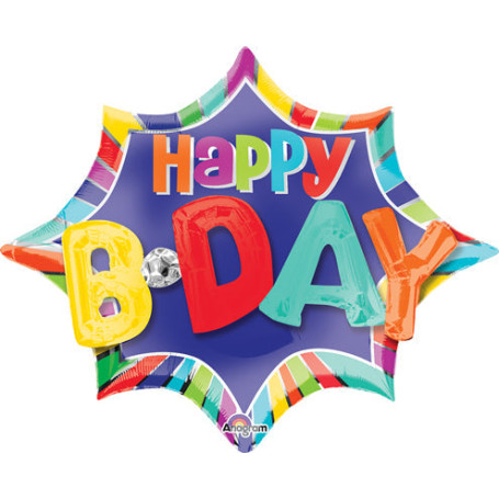 Ballon Étoile Arc-en-Ciel Happy Birthday 3D, Décorations ballons pour anniversaire.
