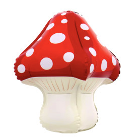 Ballon Champignon Rouge Poids Blanc 4D, Décorations ballons pour anniversaire.