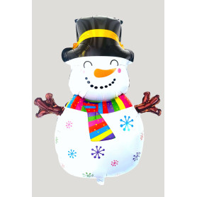 Ballon Bonhomme De Neige Flocons Pop, décoration ballon pour Noël et Vitrine.