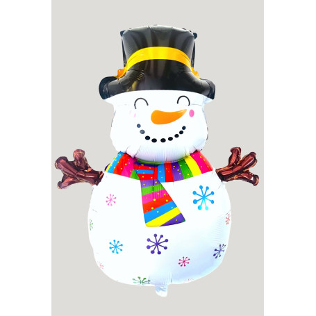 Ballon Bonhomme De Neige Flocons Pop, décoration ballon pour Noël et Vitrine.