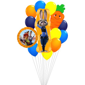 Ballons Zootopie 2 Judy Luxe en Grappe Disney, Décorations ballons pour anniversaire.