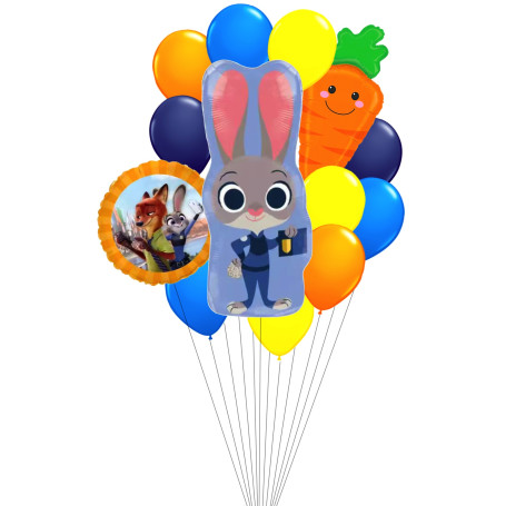 Ballons Zootopie 2 Judy Cartoon en Grappe Disney, Décorations ballons pour anniversaire.