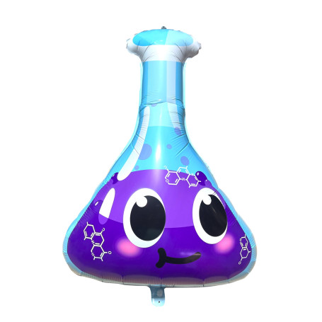 Ballon Tube à Essai Violet Cartoon, Erlenmeyer , Décorations ballons pour anniversaire, Chimie.