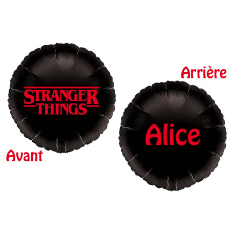 Ballon Stranger Things Logo et Prénom, Série Netflix, Décorations ballons pour anniversaire.