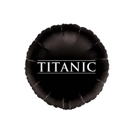 Ballon Titanic Logo Noir, décoration anniversaire