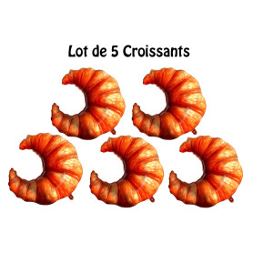 Ballons en forme de Croissants de Boulangerie Réalistes x5, décoration de vitrine de Boulangerie.