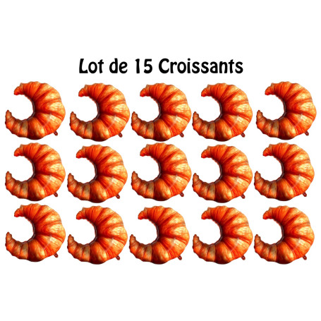 Ballons en forme de Croissants de Boulangerie Réalistes x15, décoration de vitrine de Boulangerie.