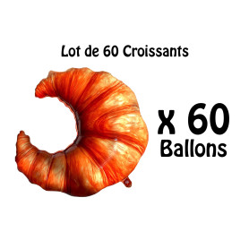 Ballons en forme de Croissants de Boulangerie Réalistes x60, décoration de vitrine de Boulangerie.