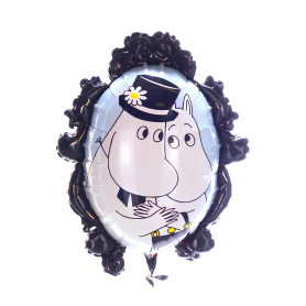 Ballon Maman Moomin et Papa Moomin forme de Miroir, Décorations ballons pour anniversaire.