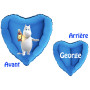 Ballon Moomin Lanterne Coeur Bleu avec le Prénom, Décorations ballons pour anniversaire.