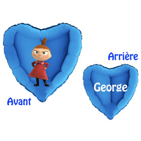 Ballon Petite Mu Les Moomins Coeur Bleu Prénom, Décorations ballons pour anniversaire.