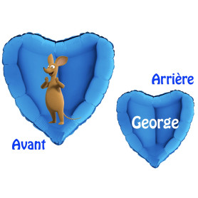 Ballon Sniff les Moomins Coeur Bleu Prénom, Décorations ballons pour anniversaire.