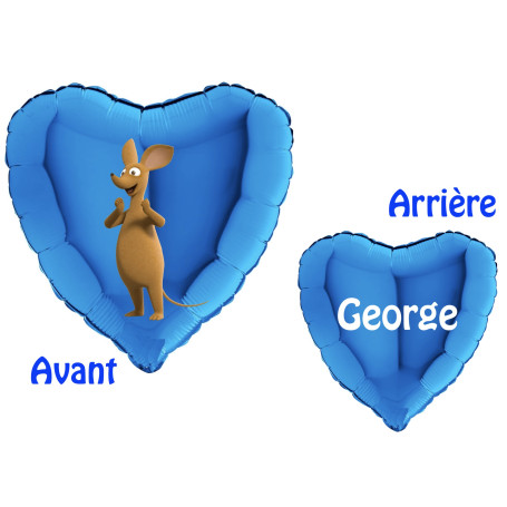 Ballon Sniff les Moomins Coeur Bleu Prénom, Décorations ballons pour anniversaire.