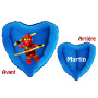 Ballon Lego Ninjago Coeur Bleu et Prénom, Décorations ballons pour anniversaire.
