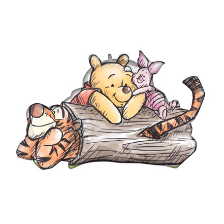 Ballon Winnie l'Ourson, Porcinet et Tigrou Pastel Disney, Décorations ballons pour anniversaire.