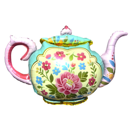 Ballon Théière Fleurs Pastel Géante, Décorations ballons pour anniversaire, Thé anglais, Alice au pays des merveilles.