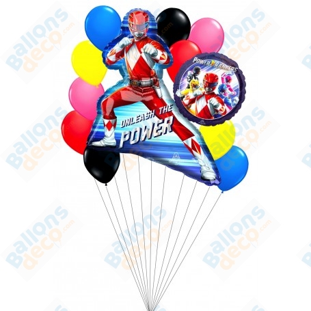 Ballons Power Rangers en Grappe, Décorations ballons pour anniversaire.