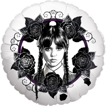 Ballon Wednesday Mercredi Addams Roses Noires, Netflix, Décorations ballons pour anniversaire.