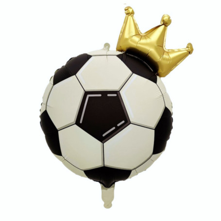 Ballon De Foot Avec une Couronne Or, Décorations ballons pour anniversaire, Sport, Match.