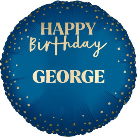 Ballon Personnalisable Happy Birthday Bleu, Décorations ballons pour anniversaire.