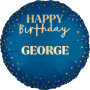 Ballon Personnalisable Happy Birthday Bleu, Décorations ballons pour anniversaire.