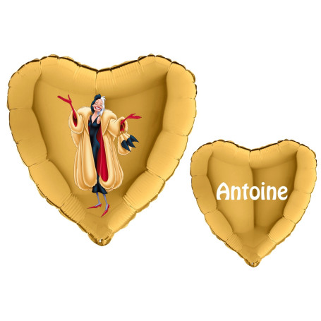 Ballon Cruella Les 101 Dalmatiens avec Prénom Disney