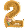 Ballon Le Petit Prince Chiffre Deux Or Anniversaire, Décorations ballons pour anniversaire.
