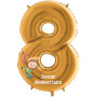 Ballon Le Petit Prince Chiffre Huit Or Anniversaire, Décorations ballons pour anniversaire.