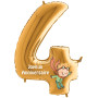 Ballon Le Petit Prince Chiffre Quatre Or Anniversaire, Décorations ballons pour anniversaire.