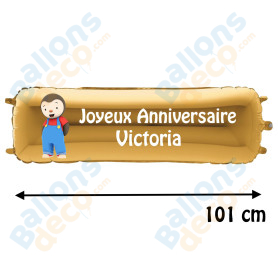 Ballon T'choupi Banderole Joyeux Anniversaire avec Prénom, Décorations ballons pour anniversaire.