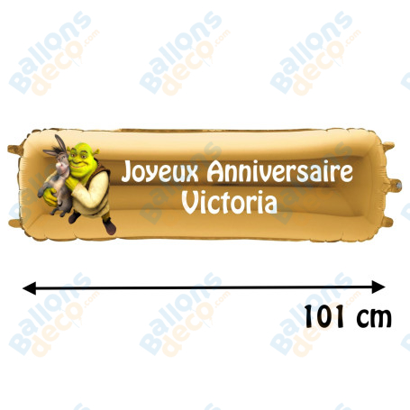 Ballon Shrek Banderole Joyeux Anniversaire avec Prénom, Décorations ballons pour anniversaire.