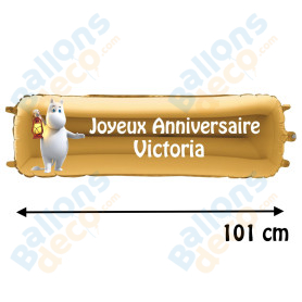 Ballon Les Moomins Banderole Joyeux Anniversaire avec Prénom, Décorations ballons pour anniversaire.