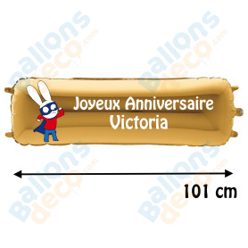Ballon Simon SuperLapin Banderole Joyeux Anniversaire avec Prénom, Décorations ballons pour anniversaire.
