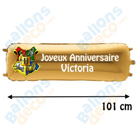 Ballon Harry Potter Banderole Joyeux Anniversaire avec Prénom, Décorations ballons pour anniversaire.