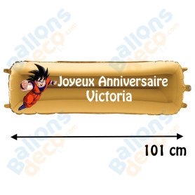 Ballon Dragonball Z Banderole Joyeux Anniversaire avec Prénom, Décorations ballons pour anniversaire.