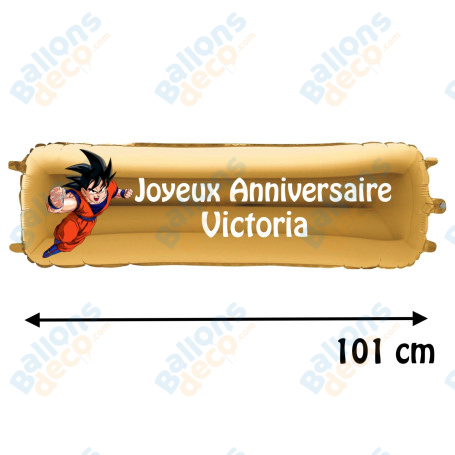 Ballon Dragonball Z Banderole Joyeux Anniversaire avec Prénom, Décorations ballons pour anniversaire.