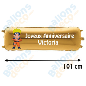 Ballon Naruto Banderole Joyeux Anniversaire avec Prénom, Décorations ballons pour anniversaire.