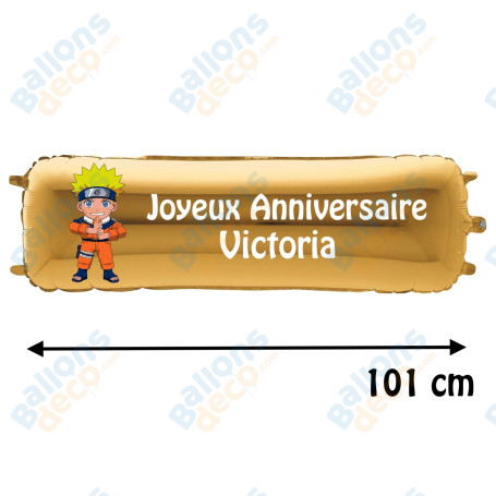 Ballon Naruto Banderole Joyeux Anniversaire avec Prénom, Décorations ballons pour anniversaire.