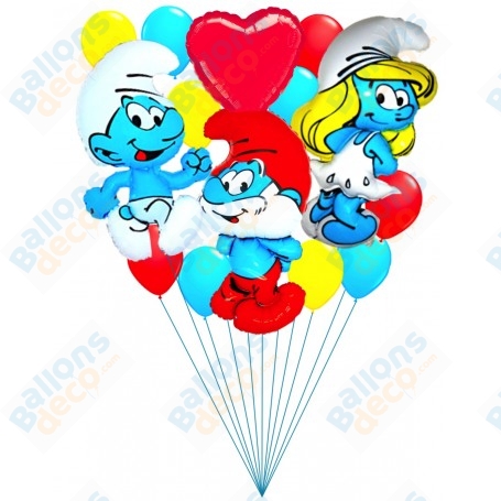 Ballons Schtroumpfs Luxe en Grappe