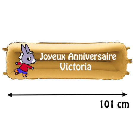 Ballon L'Âne Trotro Banderole Joyeux Anniversaire avec Prénom, Décorations ballons pour anniversaire.