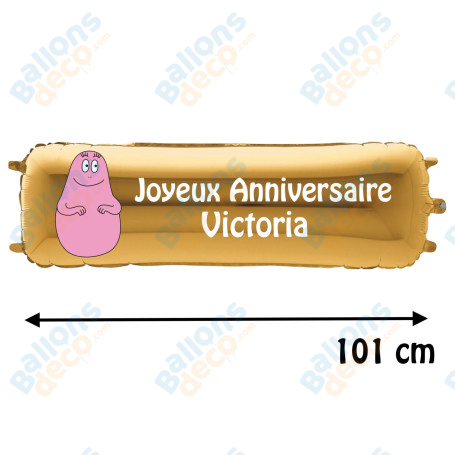 Ballon Barbapapa Banderole Joyeux Anniversaire avec Prénom, Décorations ballons pour anniversaire.