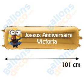 Ballon Les Minions Banderole Joyeux Anniversaire avec Prénom, Décorations ballons pour anniversaire.