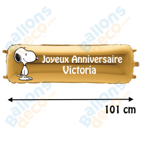 Ballon Snoopy Banderole Joyeux Anniversaire avec Prénom, Décorations ballons pour anniversaire.