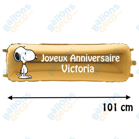 Ballon Snoopy Banderole Joyeux Anniversaire avec Prénom, Décorations ballons pour anniversaire.