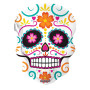 Ballon Tête Squelette Dia de Los Muertos Fleurs Junior, Dessin animé Coco Disney