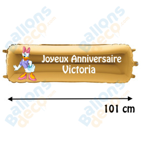Ballon Daisy Banderole Joyeux Anniversaire avec Prénom Disney, Décorations ballons pour anniversaire.
